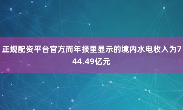正规配资平台官方而年报里显示的境内水电收入为744.49亿元